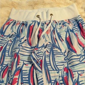 Lilly Pulitzer Red Right and Return Linen Beach Pants size Medium